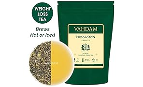 VAHDAM, Green Tea Leaves from Himalayas (50 Cups), 100% Natural Detox Tea, Slimming Tea, Weight Loss Tea, POWERFUL ANTI-OXIDANTS, Brew Hot Tea, Iced Tea or Kombucha Tea, Green Tea Loose Leaf, 3.53oz