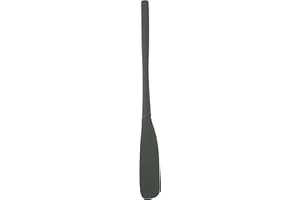 Tovolo Flex-Core All-Silicone Long-Handled Jar Scraper Spatula, Angled Turner Head, Kitchen Tool With Flat Back & Curved Front for Scooping & Scraping, Charcoal