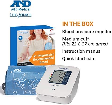 Lifesource Upper Arm Digital Blood Pressure Monitor With Medium Cuff Ua 651cn Amazon Ca Health Personal Care