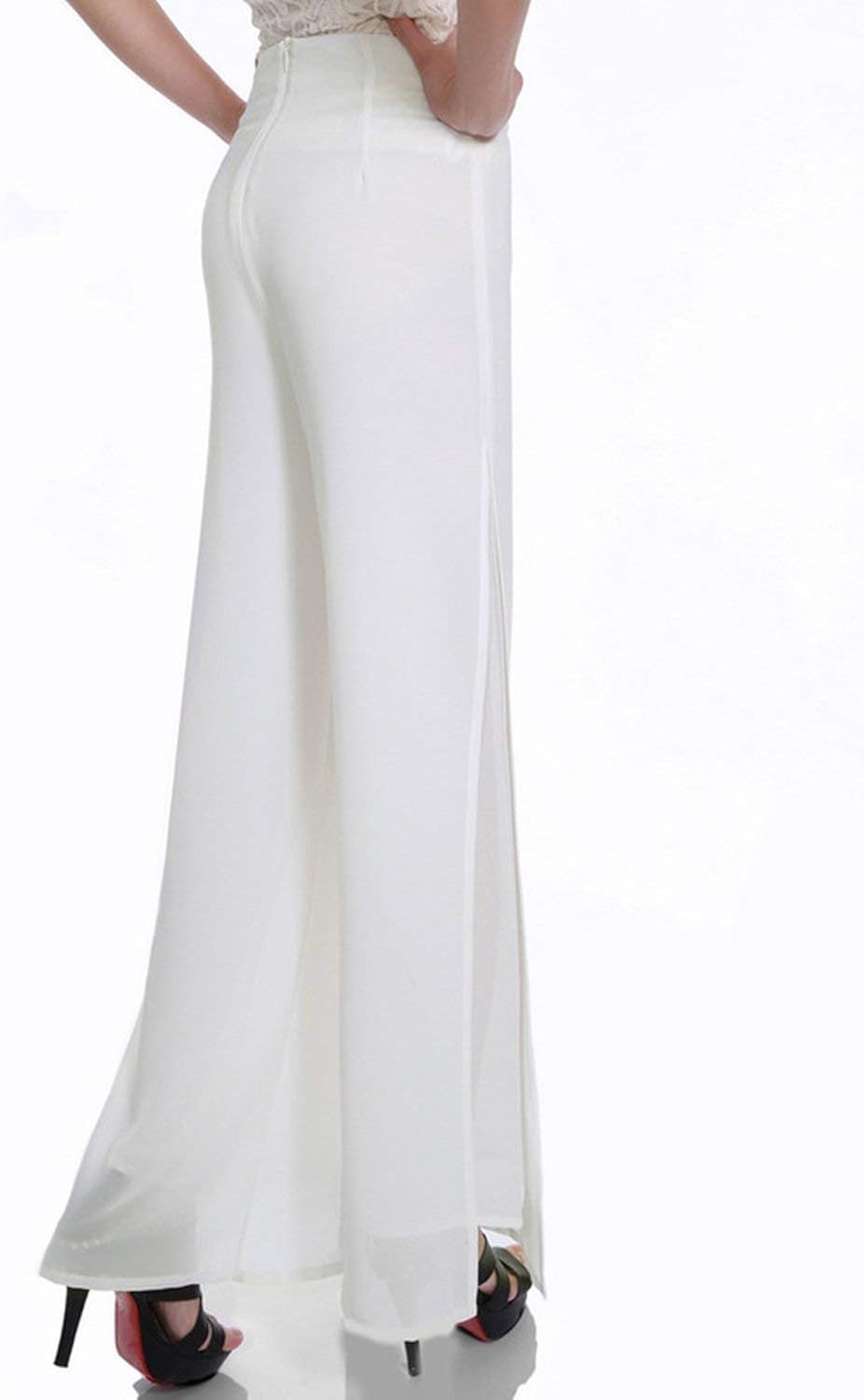 White chiffon palazzo pants Clearance