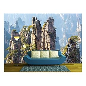 Zhangjiajie National Forest Park at Wulingyuan Hunan China - Removable Wall Mural | Self-Adhesive Large Wallpaper - 66x96 inches