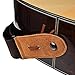 Simtyso Guitar Strap with Leather Ends and Includes Ties for Acoustic Guitars Coffee Color