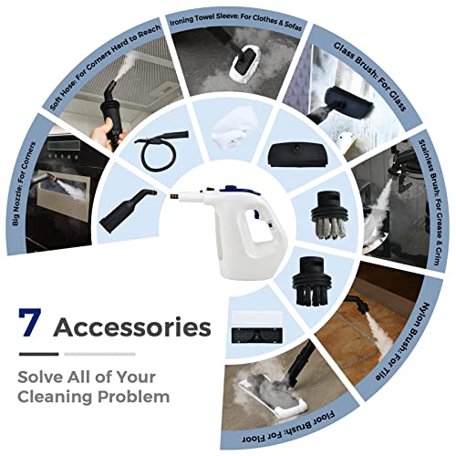 Goplus Multipurpose Handheld Steam Cleaner, Pressurized Steam Cleaner w/17 Pieces Accessory Set