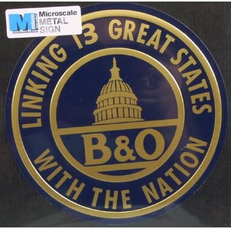 Microscale 8" Die-Cut Metal Sign, B&O