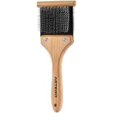 Artero Bella Double-Sided Flexible Slicker Brush for Dogs and Cats, M | Two Pin Faces, Bending Head, Opens Coat and Removes Loose Undercoat, Bamboo Handle, Nature Collection