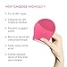 Wowlily Facial Cleansing Brush,Advanced Cleansing System Face Brush for Exfoliating,Removing Blackhead, and Massaging(Rose)