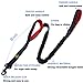 Dog Leash Bungee Double Handle,Shock Absorbing Reflective Elastic Bungee Lead Soft Double Padded 2 Handles for Traffic Safety Control Training, Perfect for Medium to Large Dogs