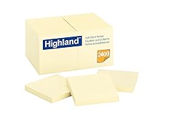 Highland Sticky Notes, 3 x 3 Inches, Yellow, Set of