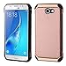 Samsung Galaxy J7 Prime / J7 V / J7 Perx / J7 Sky Pro / J7 2017 Case, Bicast Leather Hybrid, Heavy Duty Polycarbonate and Silicone TPU Hard Cover with Film Screen Protector and Stylus - Rose Gold