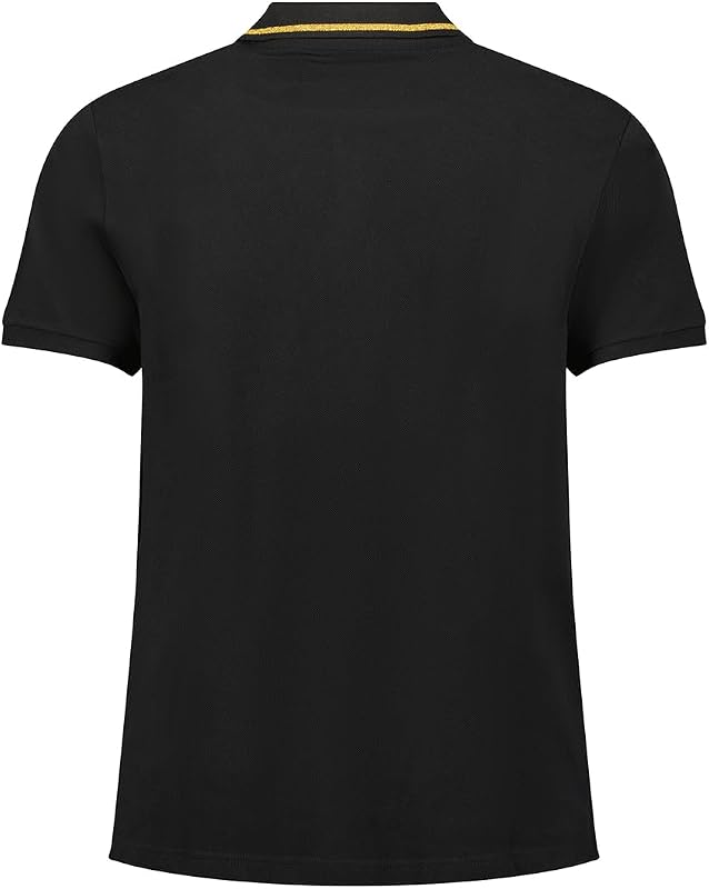 Kariteama Herren-Poloshirt, klassisch, Baumwolle, kurzärmlig, lässig, klassisch, Frühling, Sommer (Schwarz, M), Schwarz, M
