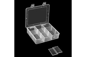 Vidifor 9 Grids Plastic Storage Compartment Organizer Container with Adjustable Dividers for Crafts, Earrings, Screws, Nail, Pins and More (1)