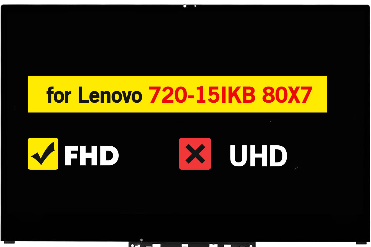 Photo 1 of 15.6" LCD Touch Screen Display Replacement Assembly with Bezel for Lenovo Yoga 720-15IKB B156HAN02.0 5D10M42889 5D10M42864 5D10N24289 FHD 1920 * 1080 30pins