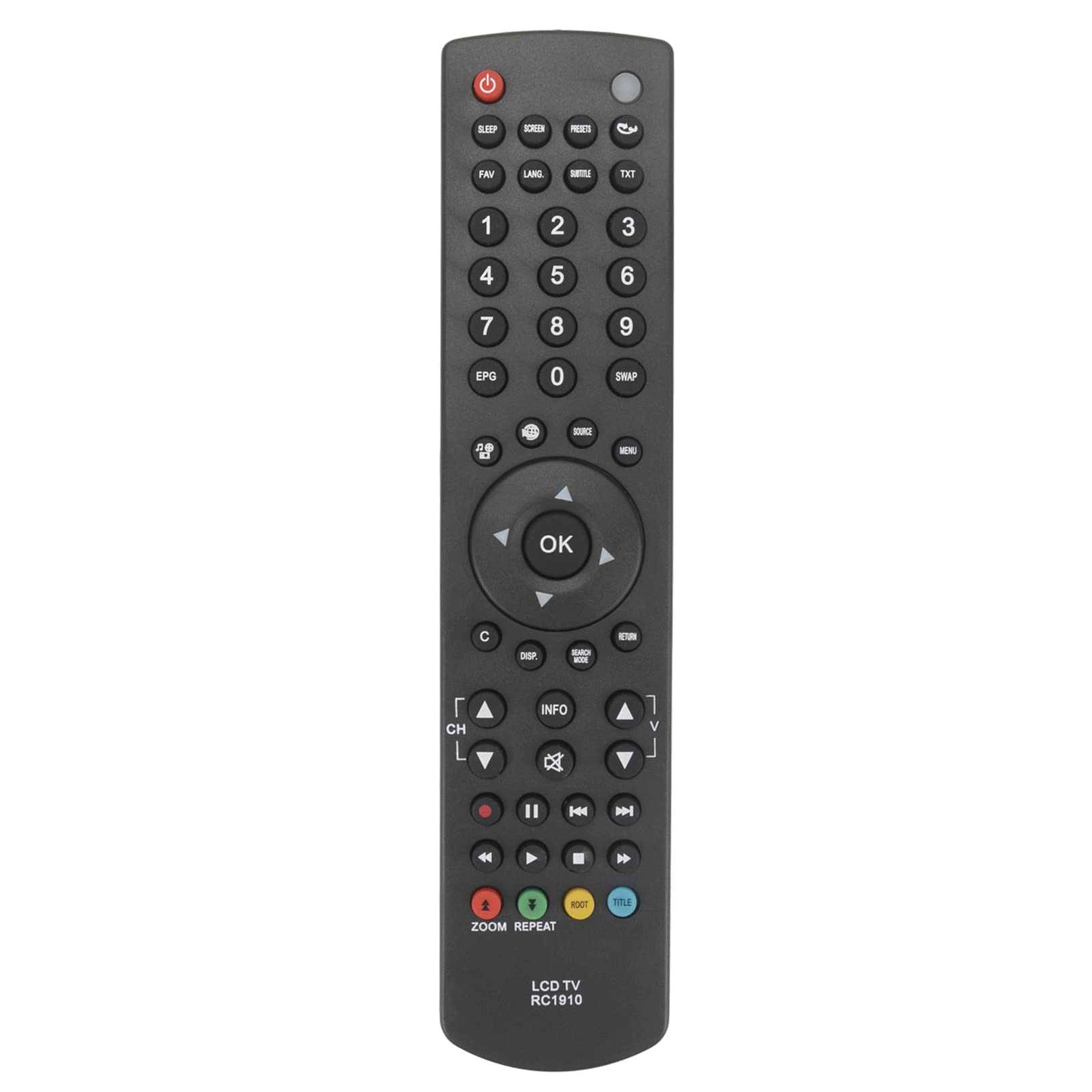 VINABTY RC1910 Remote Control Replced Compatible with Sharp Toshiba Luxor Sanyo Polaroid Bush TV LC-32LE240E LC-32LE510E LC-32LE511E TL3204BMS12 22VE012DVD LC-19LE510E 40L1333DB LC-22LE240EXA 22D1334B