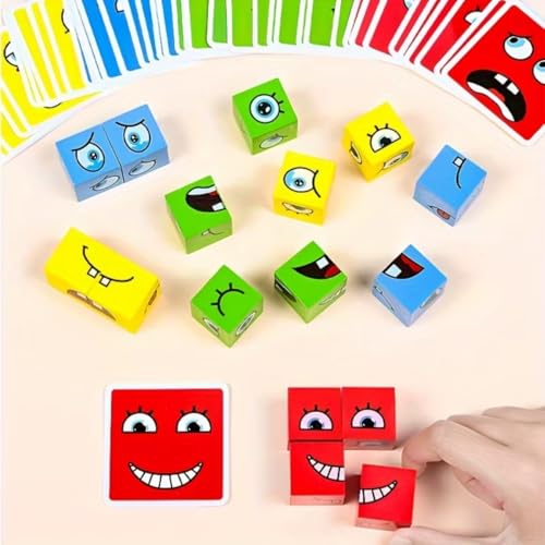 Brinquedo Educativo 3 EM 1 Cubo das Emoções com sininho - Monta cara e Pares Malucos Jogo Pedagógico Criativo e Divertido para Crianças, Meninos e Meninas, Didático Lúdico 3+ Anos Jogos de Tabuleiro