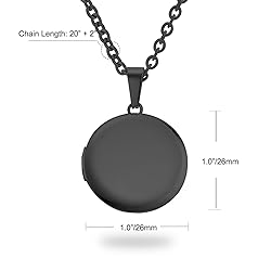 PHOCKSIN Glossy Black Lockets Round Personalized