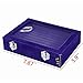 Pasutewel Earring Storage Case 7 Slots Ring Velvet Display Case Box Earring Ring Organizer Velvet Jewelry Tray Cufflink Storage Showcase with Clear Glass Lid Blue