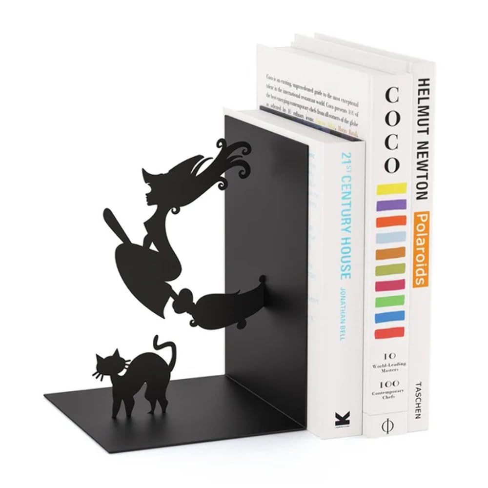 Balvi bookend Magic Black colour In the shape of a witch Metal 17 cm