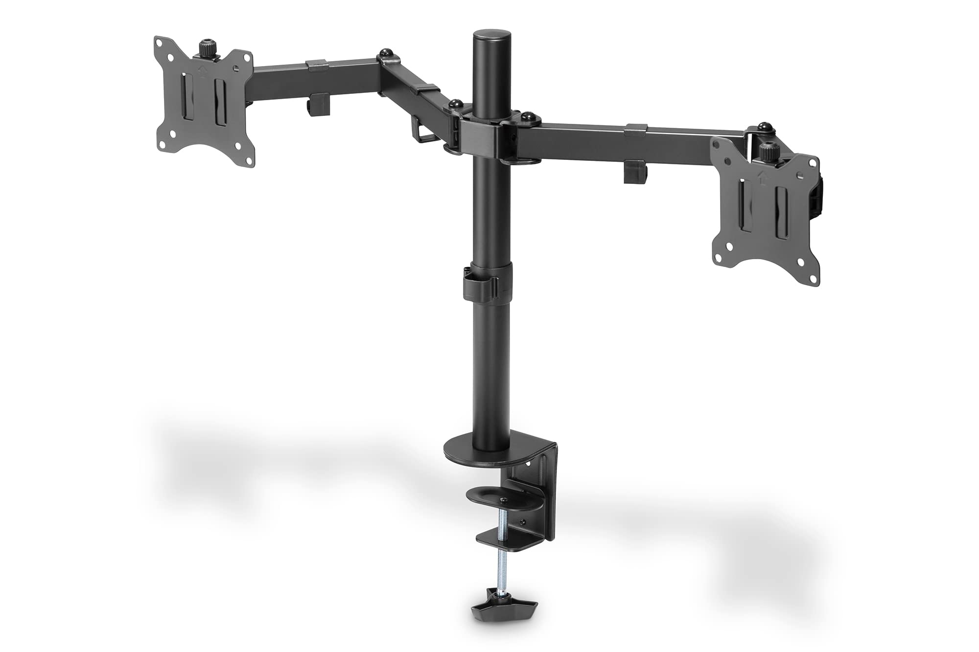 DIGITUS Monitor Mount - Table Clamp - 2 Monitors - Up to 32 Inches - Up to 3 x 8 kg - VESA 75 x 75, 100 x 100 - Black