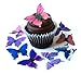 Assorted Purple Pink Blue Wafer Paper Butterflies 1.75 Inch for Decorating Desserts Pack of 12