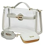 kilofly Women's Purse Small Transparent Shoulder Crossbody Clear Clutch + Wallet