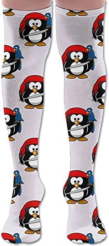 WOAINI666Funny Penguin Pirate With A Parrot Dresses Knee Thighs Stockings Cycling Winter Leg Warmer Socks.