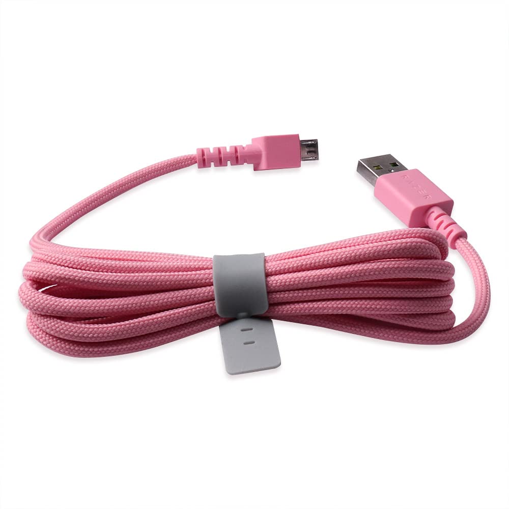 HUYUN USB Charging Cable for Razer Naga Pro 20000 DPI & DeathAdder V2 pro & Razer Basilisk & Razer Viper Ultimate Hyperspeed Lightest Mercury Edition/Quartz Mouse (Pink)