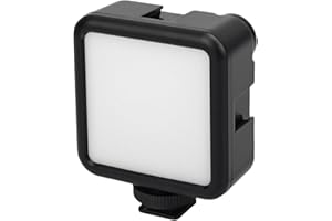 Eminchu LED Video Light, 5600K CRI90+ Camera Light, Cold Shoe Mount with Hot Shoe Base & Battery Powered, Ideal for Video Con