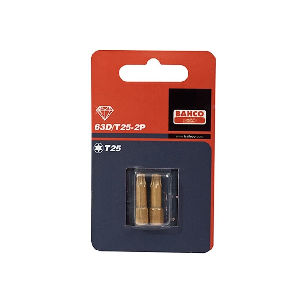 Bahco 63D/T15-2P T15 Diamond Bit for Torx Head Screws, Multi-Colour, 25 mm, 2-Piece