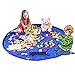 Everfunny Children's Play Mat and Toys Storage Bag - 60 inch Kids Playbag Toys Organizer Quick Pouch. Great for Storing Medium and Large Size Toy, Portable, Sturdy-Blue