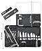 EVERPRIDE Chef Knife Roll Bag Holds 12 Knives – Contains 2 Large Zippered Pockets for Meat Cleavers and Cooking Tools – Durable Knife Case for Chefs and Culinary Students – Includes 2 Knife Guards