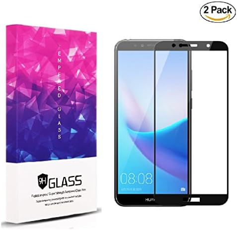 Huawei Y7 2018 Screen Protector, TOPTJ 2.5D Arc Edges 9 Hardness HD, Anti-Scratch, Full-Coverage Tempered Glass Screen Protector for Huawei Y7 2018 (2-Pack)