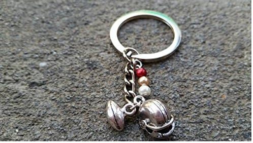 San Francisco 49er Keychain // Helmet Football Charm Keychain // I Love Football Keychain // 49er Acessories // 49ers Father's Day Gift