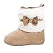 ESTAMICO Baby Girl Plush Winter Snow Bowknot Boots Khaki 6-12 Months