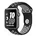 UMTELE Nike Series 2 Soft Silicone Replacement Sports Watch Strap with Ventilation Holes for Apple Watch, Medium/Large, Black/CoolGray, 42mm