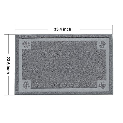 Litter Catcher Mat, PYRUS 35.4 x 23.6 Inches Cat Litter Mat PVC Pet Box Mats Feeding Mat for Kitty Dog Litter Catcher Mat, PYRUS 35.4 x 23.6 Inches Cat Litter Mat PVC Pet Box Mats Feeding Mat for Kitty Dog