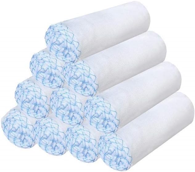 Panlom Soft Face Muslin Cloths Pure Cotton Facial Cleansing Cloths Reusable Polishing Cleanser (Blue 10 Pack)