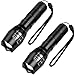 LED Tactical Flashlight 2-Pack, SHINE HAI 1000Lumens Bright Handheld Flash Light, High Powered 5 Modes Adjustable Focus and Zoomable Torch Light, Outdoor Water Resistant for Emergency Camping Hiking