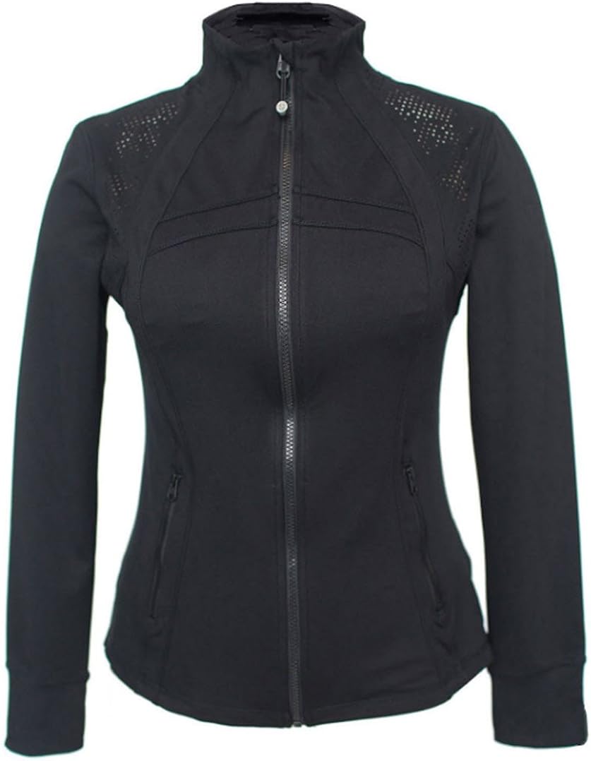 Tangerine Women's Pattern Perforated Mesh Active Jacket (Medium, Black