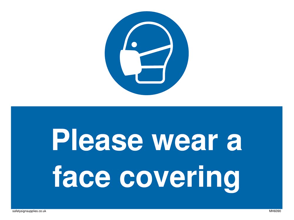 Pack of five - Please wear a face covering Sign - 200x150mm - A5L