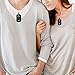SXNK7 Her King & His Queen Lovers Couple Necklaces Matching Set Black Stainless Steel Tag Necklace Bracelet with Stone for Xmas Gift