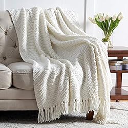 Bedsure Throw Blanket for Couch – Cream White