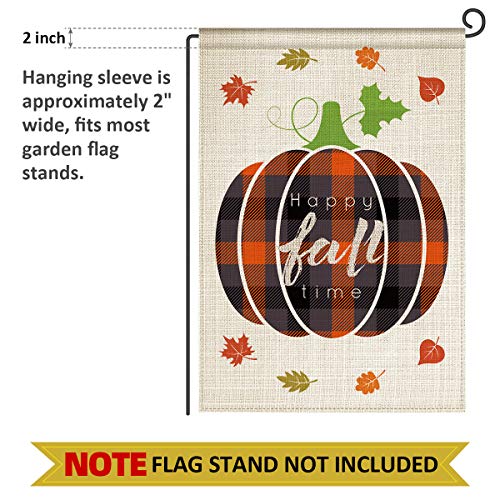 image for LAVEVE Fall Garden Flag, Happy Time Welcome Vertical Double Sided Yard