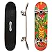 ChromeWheels 31 inch Skateboard Double Kick Skate Board Cruiser Longboard 8 Layer Maple Deck Skateboards for Kids and Beginners