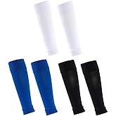 ccHuDE 3 Pairs Football Sock Sleeves - Team Solid Color Soccer Leg Sleeves With Shin Guards for Women Men