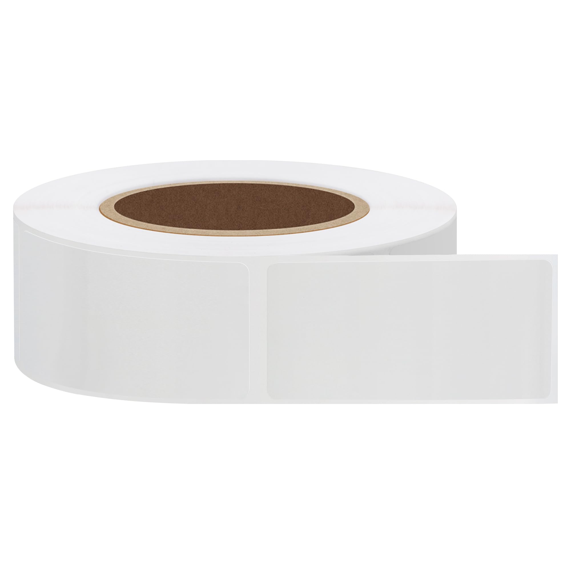 Hycodest 1x2 Inch Rectangle Square Crystal Clear Retail Package Seals Circle Wafer Stickers Transparent Labels 500 Per Roll