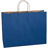 Ronvir 70Pcs Paper Bags with Handles 16x6x12 inch, Large Recycled Kraft Paper Bags Bulk for Shopping, Wedding,Business, Retail, Boutique, Party, Grocery, Party Favor - Navy Blue