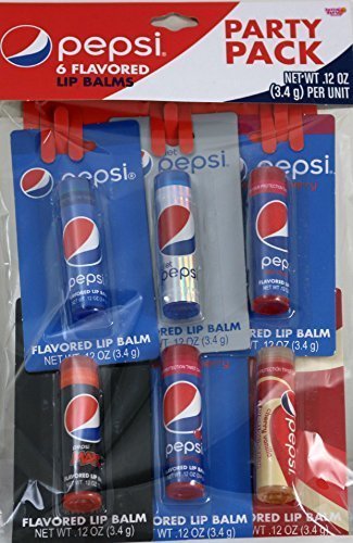 Six (6) Pepsi Flavored Lip Balms (Pepsi Max, Pepsi, Diet Pepsi, Pepsi Wild Cherry & Pepsi Cherry Vanilla)) by Lotta Luv Beauty