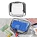 Cosmos ® 2 Pack Clear PVC Vinyl Zippered Luggage Toiletry Carry Pouch Travel Cosmetic Makeup Bag Clear Bag (Clear/Black)