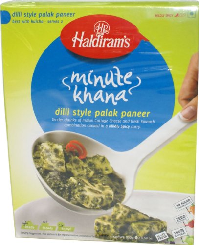 Haldiram's Ready to Eat Dilli Style Palak Paneer, Spinach & Indian Cheese Curry, 10-ounce Boxes (Pack of 5)