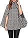 Clothink Women Gray Stand Collar Asymmetric Zipper Front Cape Coat